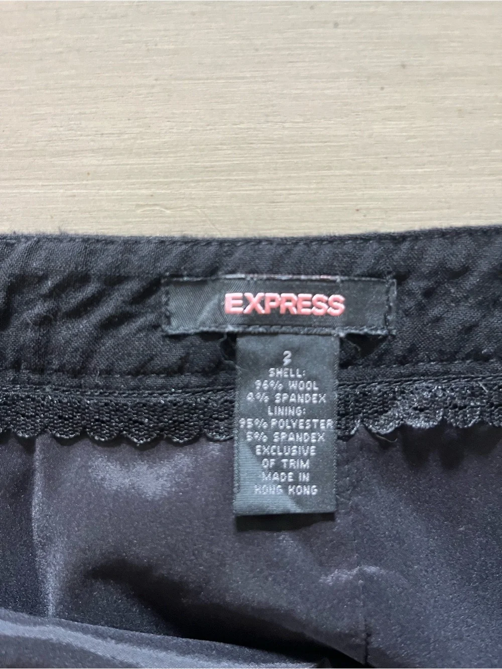 Express Black Pencil Skirt with Pleated Hem